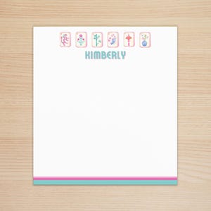 Benutzerdefinierte Mah Jong Notizblock, Mah Jongg Notizblock, blaue MahJong Fliesen, personalisierter Notizblock, Mah Jong Geschenk, benutzerdefinierter Mah Jong Notizblock