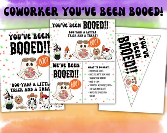 Coworker You've Been Booed, Office You've Been Booed, Office Halloween, Coworker Halloween, Halloween Printable, Office Fun, Retro Halloween