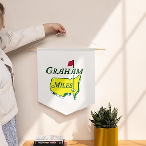 Golf Art Nursery Wall Custom Name Pennant Golf Baby Gift Golf Nursery Decor Boy Hanging Pennant Custom Banner Name Sign Golf Gift