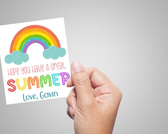 End of School Year Tags Rainbow Gift Tags, Teacher Thank You, Last Day of School Classmate Gift School, School Editable Printable Download