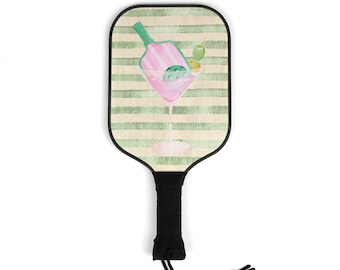 Randig preppy pickleballpaddel, martini pickleballpaddel, söt pickleballpaddel, pickleballpresent, pickleballlag