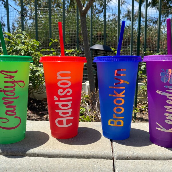 Copos personalizados que mudam de cor