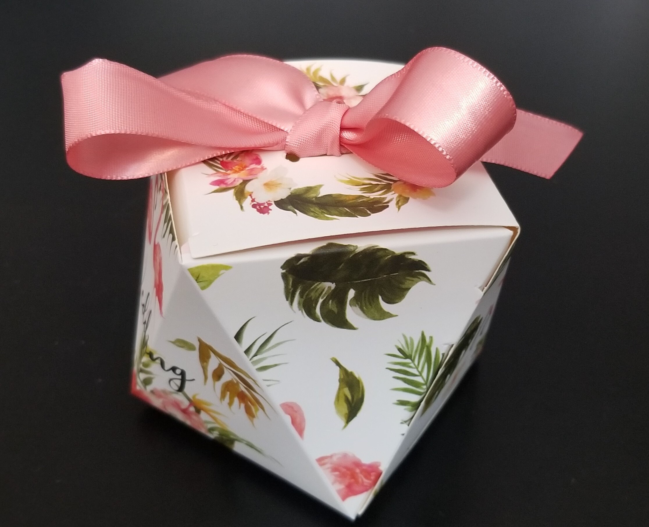 Gift Box Wholesale Cardboard With Ribbon, 25 Count 50 Cent/count Pink Color 9 Cm X 9 Cm X 7 Cm 3