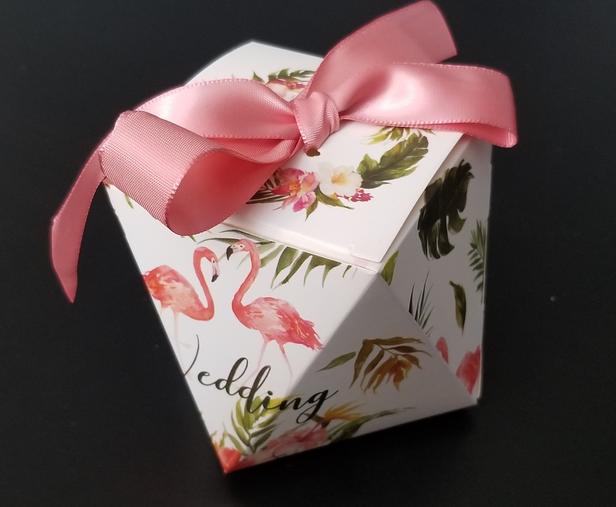 Gift Box Wholesale Cardboard With Ribbon, 25 Count 50 Cent/count Pink Color 9 Cm X 9 Cm X 7 Cm 3