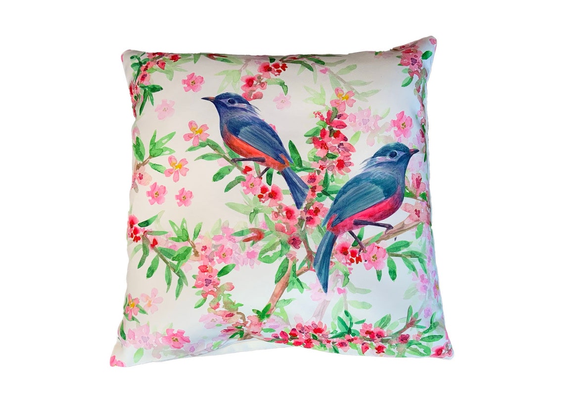 Birds Cushion Cover Etsy