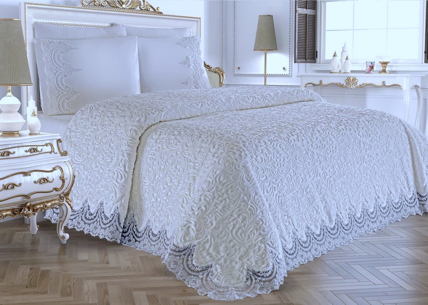 Luxury Lace Bedding Set / Lace and Pearl Embroidered Soft Bed Etsy UK