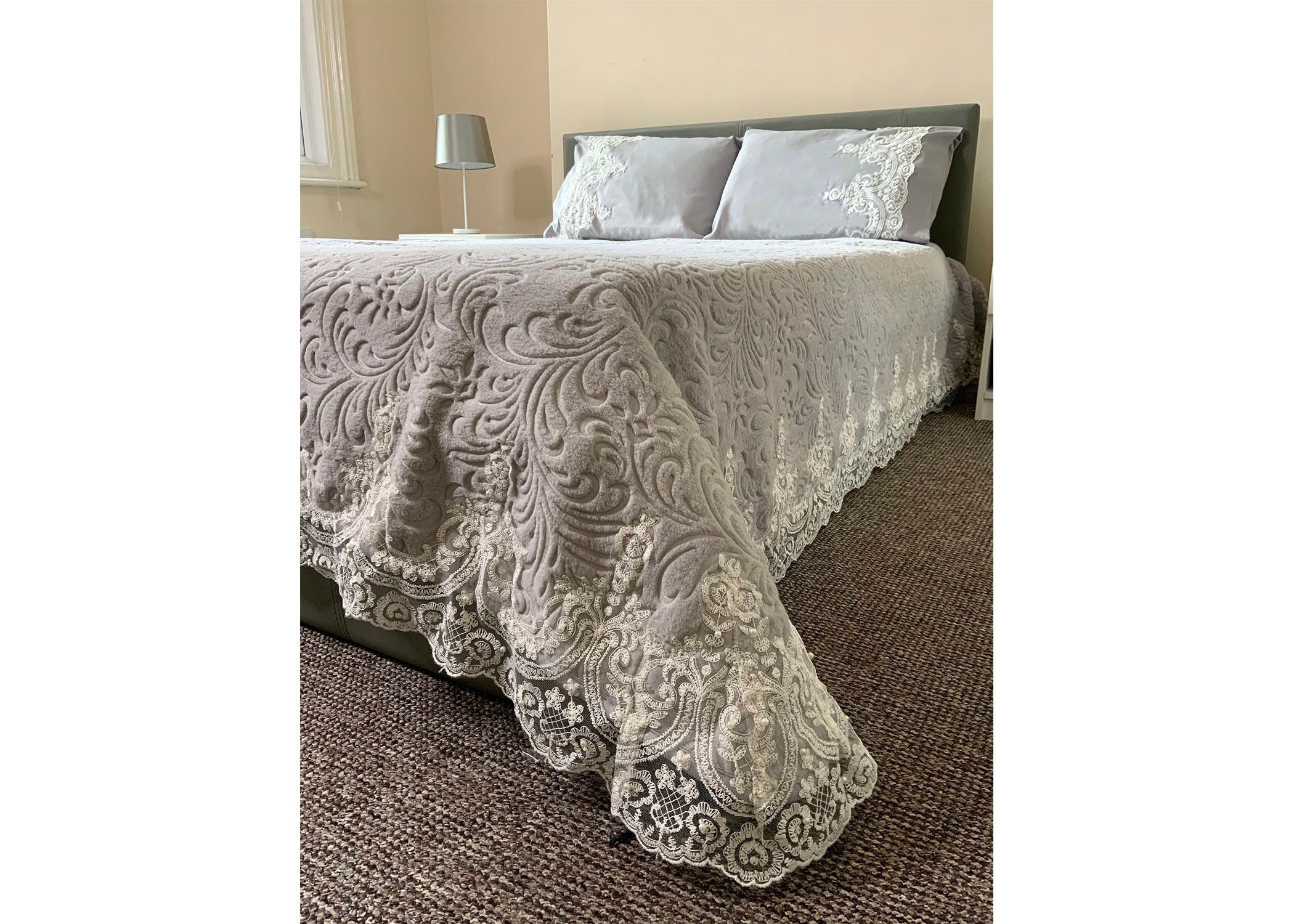 Luxury Lace Bedding Set / Lace and Pearl embroidered Soft Bed Etsy