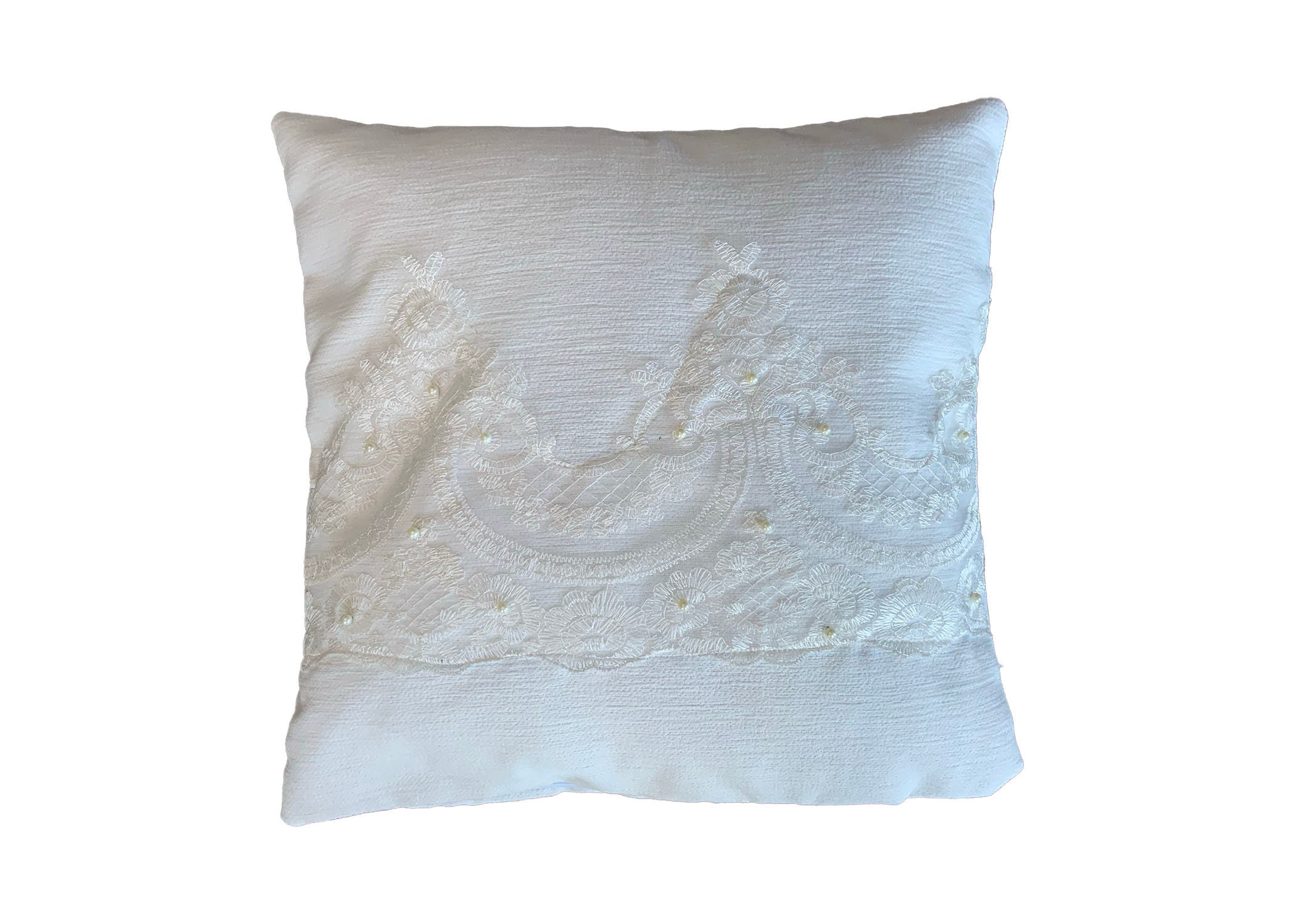 White Lace Cushion Cover // Decorative Cushion Cover // Etsy