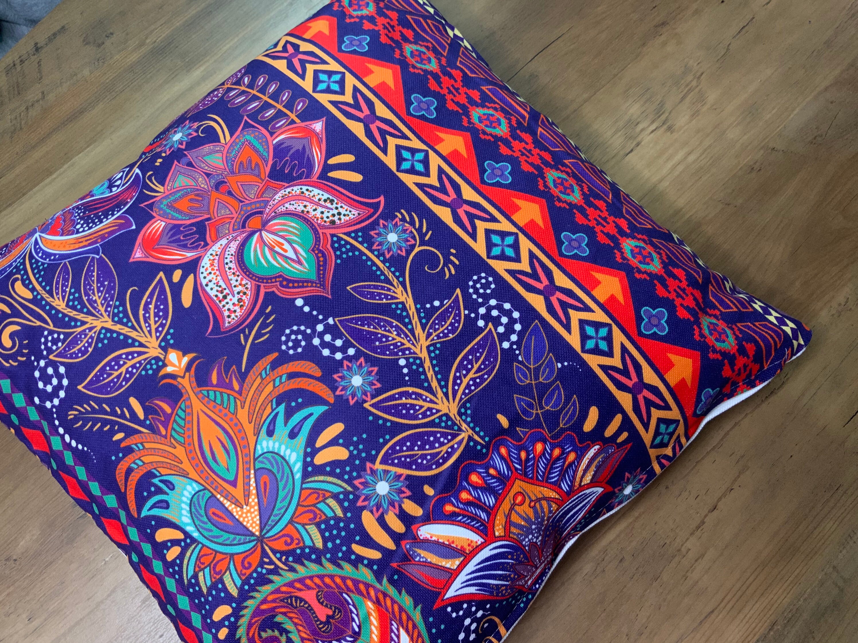 Colorful Ethnic Design Cushion Cover Etsy
