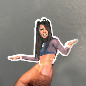 Aaliyah vinyl art sticker Are you that Somebody - nineties sticker, strong woman, music lover gift,  black planner, music sticker