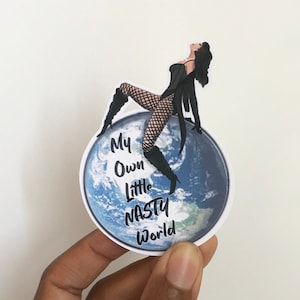 Nasty Girl music sticker for journal, 80s music gift, boss babe gift, strong women stickers, feminist gifts for women, laptop
