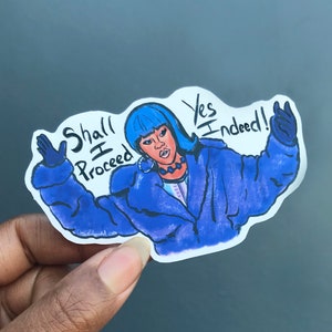 Lil Kim Shall I Proceed vinyl art sticker - hip hop sticker, rap sticker, strong woman, blue sticker, music lover gift