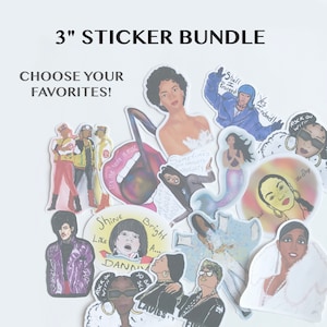 Bundle of 3&quot; stickers: 3, 4, or 5 - hip hop sticker, rap sticker, sticker for water bottle journal or laptop, waterproof decal