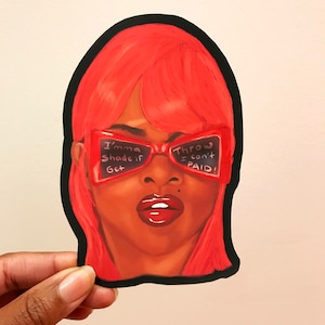 Lil Kim Throw Shade vinyl art sticker - hip hop sticker, rap sticker, strong woman,  music lover gift