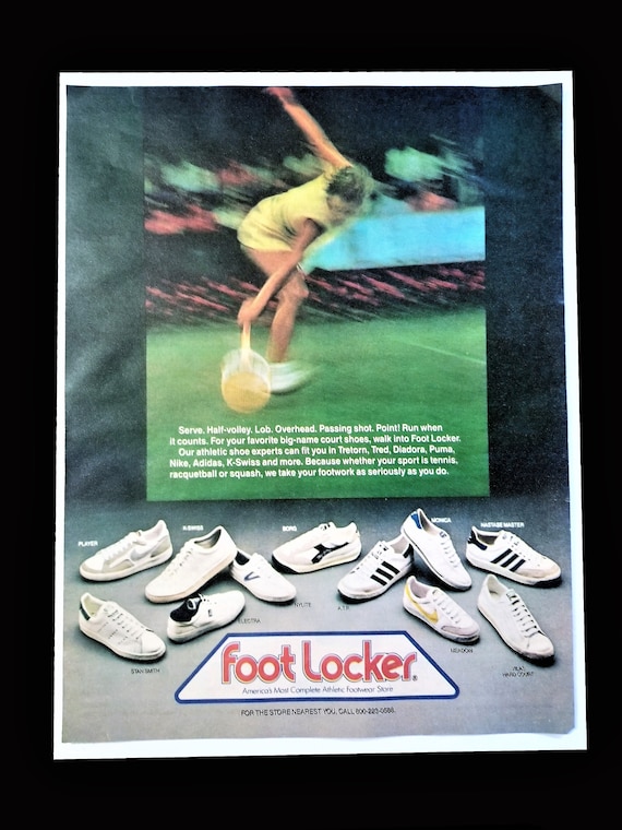Vintage Oversized Foot Locker Shoes Print Ad Featuring Blurred 