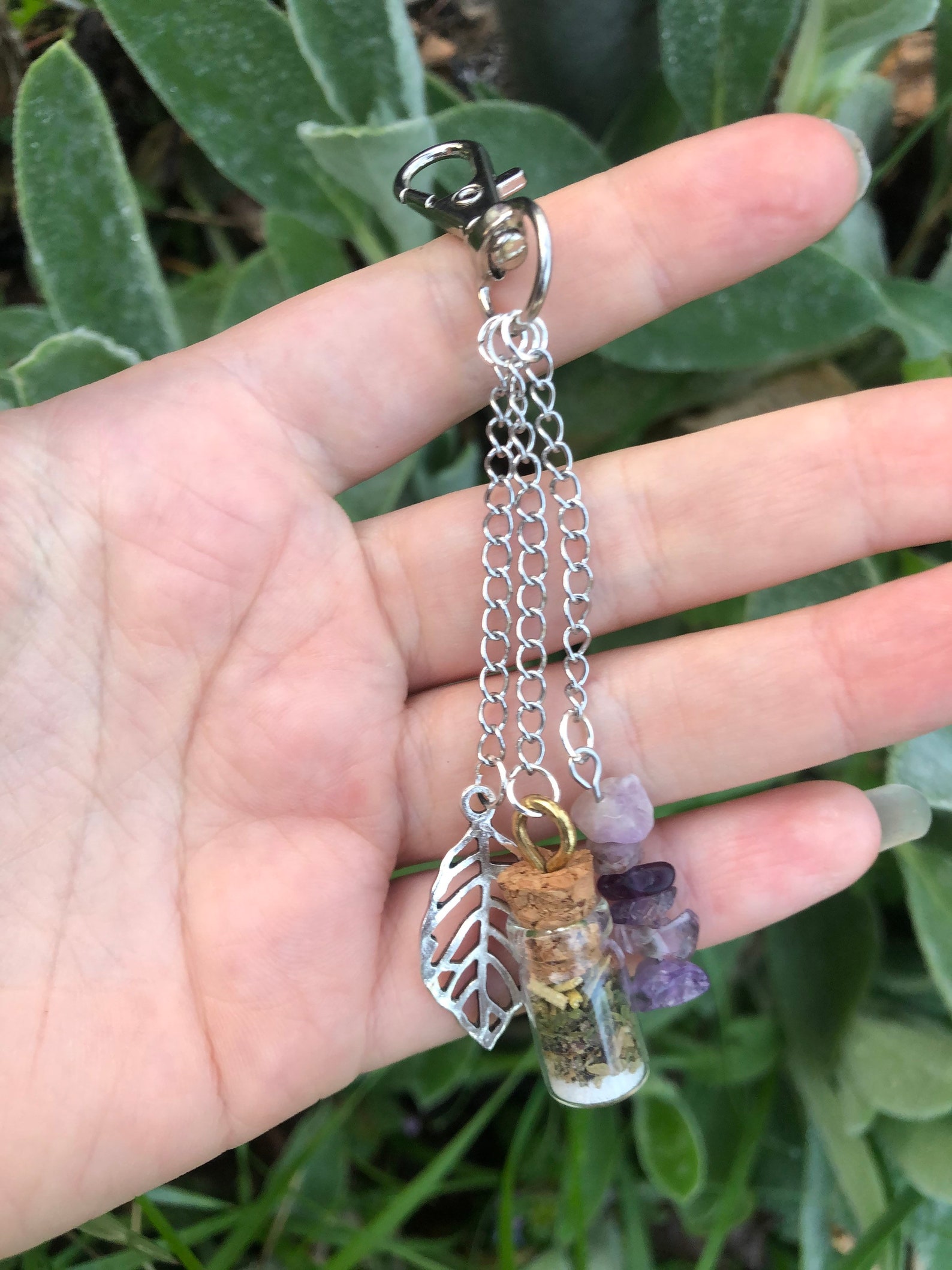 Protection Charm Spell Bottle Keychain Witchy Accessories Etsy