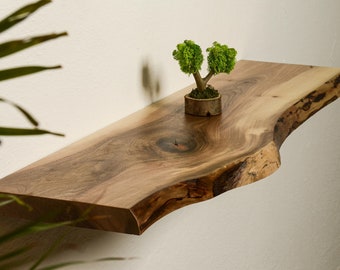 Raw Edge Walnut Wood Wall Decor- Live Edge Decor for Shelves - Boho Wall Decor Live Edge Wall Art Boho  Decor, Scandi WALL Decor Wood Art