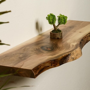 Handmade Live Edge Wooden Bathroom Shelves With Hidden Brackets | Floating Shelves | Wall Shelves | Over Toilet Storage | Bathroom Storage