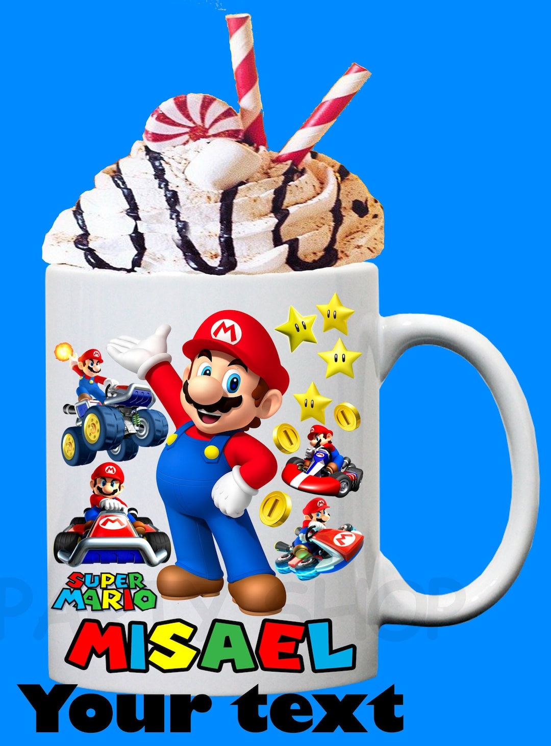 Personalized Super Mario Mug,,super Mario Gift,mario Video Game