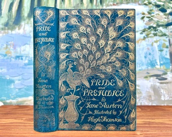 Beautiful Peacock Pride and Prejudice by Jane Austen. 1st edition, 3rd impression, 1903. Illustrated by Hugh Thomson. Good condition (314)