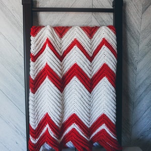 Candy Cane Chevron CROCHET Throw