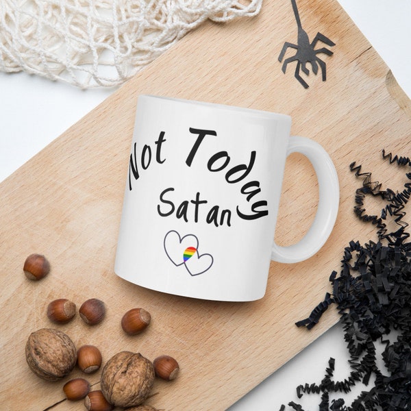 Niet vandaag Satan mok - Populaire bestseller mok Bestverkopende cadeaus onder de 15 Trending Etsy cadeau-idee Kerst best verkopende item