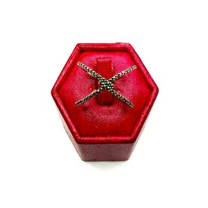 Criss Cross Ring in Sterling Silver with Marcasite - Size US 8