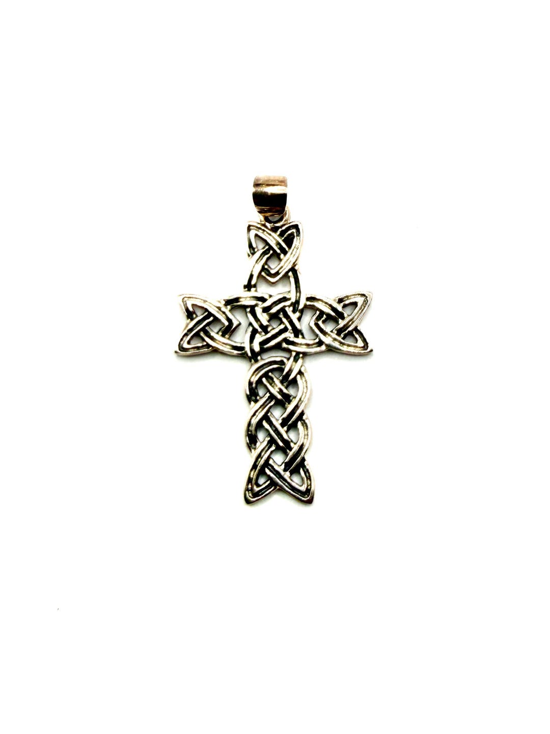 PENDANT - 925 Sterling Silver Celtic Knot Cross Pendant - 32mm Length ...