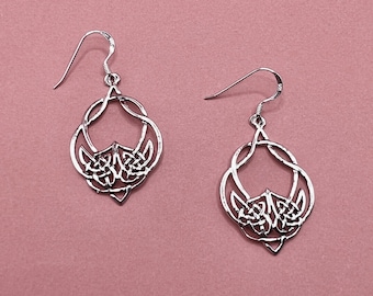 Celtic design Earrings, 925 Sterling Silver