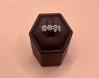 Toe Ring, 925 Sterling Silver, Flowers