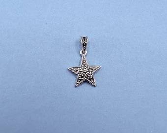 Pendentif « étoile » en argent sterling 925 et marcassite