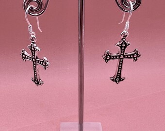Gothic, Celtic 'Cross' Earrings, 925 Sterling Silver
