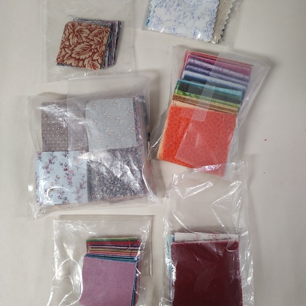 Pre-cut fabric squares, 1 1/2" sqaures, 2" squares, quilt fabric
