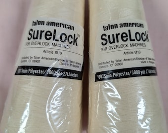 Sure Lock Serger Thread, Off White Polyester, 2 Spools