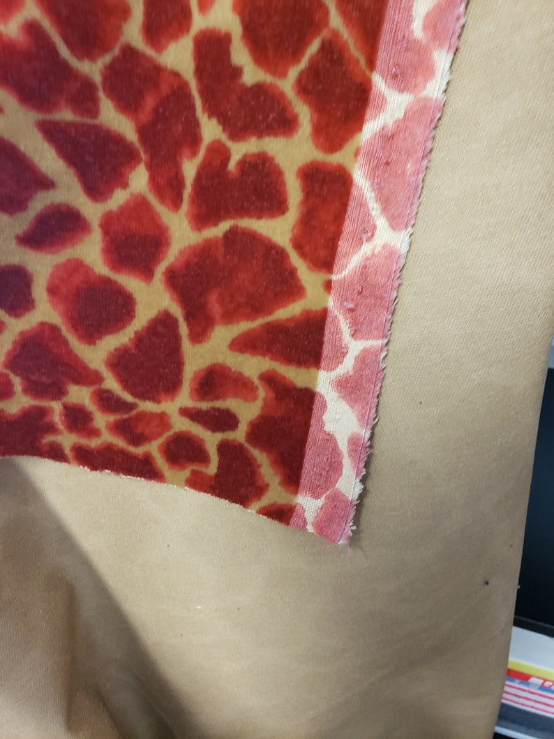 Giraffe Print Upholstery Fabric, Orange Giraffe Print, Upholstery