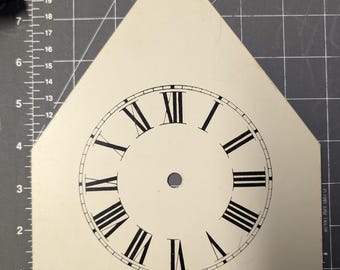 Vintage Clock Faces, Enamel, Glass, Roman Numerals