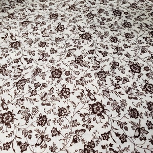 Brown floral fabric, VIP Fabrics, Cranston Print Works, cotton sewing and quilting, yardage