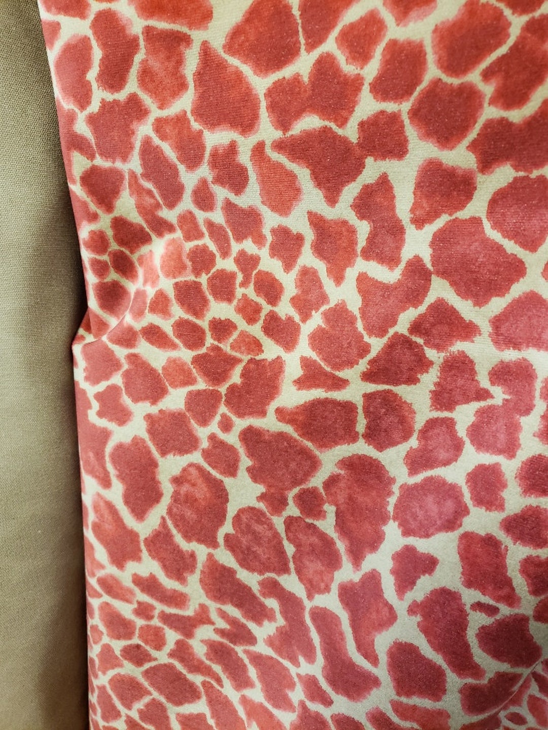 Giraffe Print Upholstery Fabric, Orange Giraffe Print, Upholstery