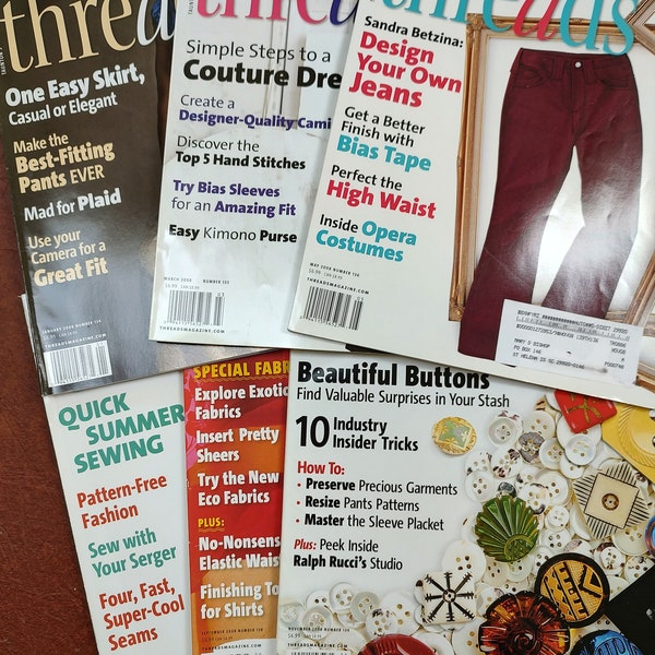 Threads magazine, sewing magazine, yearly sets, back issues