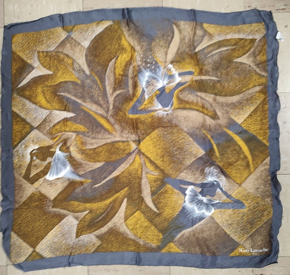 Guy Laroche 100% silk scarf, made in France, vint… - image 1