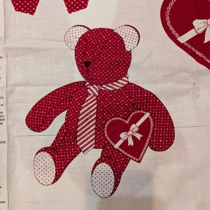 Valentine Bear Fabric Panel: Cut, Sew & Stuff Teddy Love