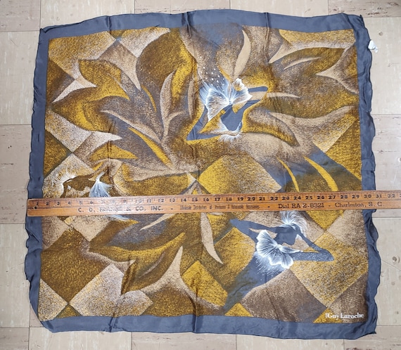 Guy Laroche 100% silk scarf, made in France, vint… - image 2