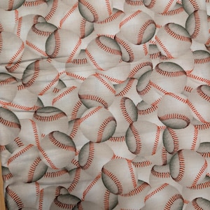 Baseball fabric, Brother sister Design Studio, cotton quilting or sewing fabric, yardage