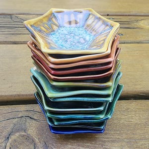 Handmade Ceramic Trinket Dish, Teabag Holder, Small Dipping Bowl