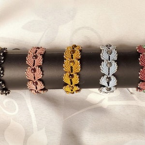 Macrame Heart Bracelet with Semi-Precious Stones