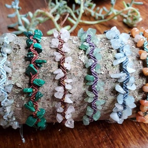 Macrame Crystal Chip Bracelets