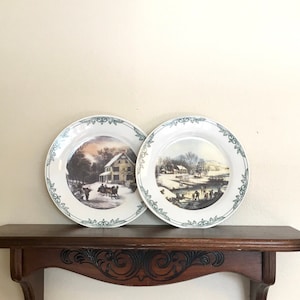 Currier & Ives Holiday Scenes Four Star International Decorative Plates