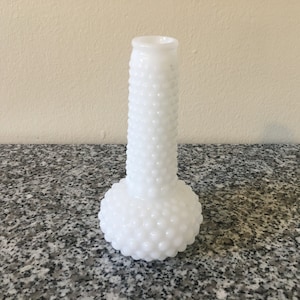 Midcentury Hobnail Milk Glass Vase
