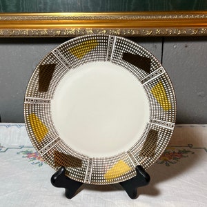 Retro Midcentury Modern Geometric Gold Accent Schirnding Bavaria Salad Plate