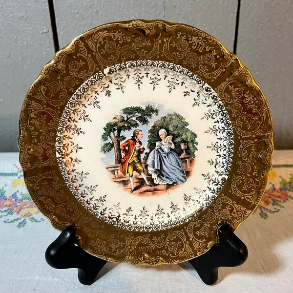 W. S. George Radisson Gold Gilt Edge Bread and Butter Plate Romantic / Colonial Aesthetic